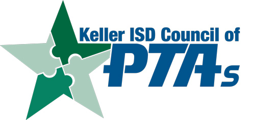 PTA logo, green puzzle piece star 