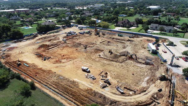 Aerial image of northeast corner of FES construction site 