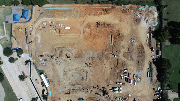 Overhead aerial of the FES construction site 